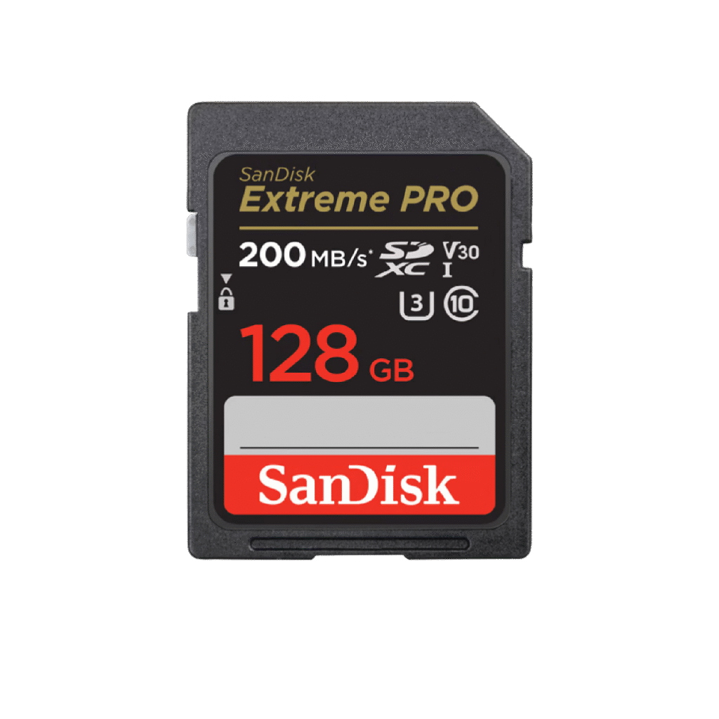 کارت حافظه SanDisk 128GB Extreme PRO 200MB/s کلاس 10 استاندارد UHS-I U3 V30 سرعت 200 مگابایت بر ثانیه
